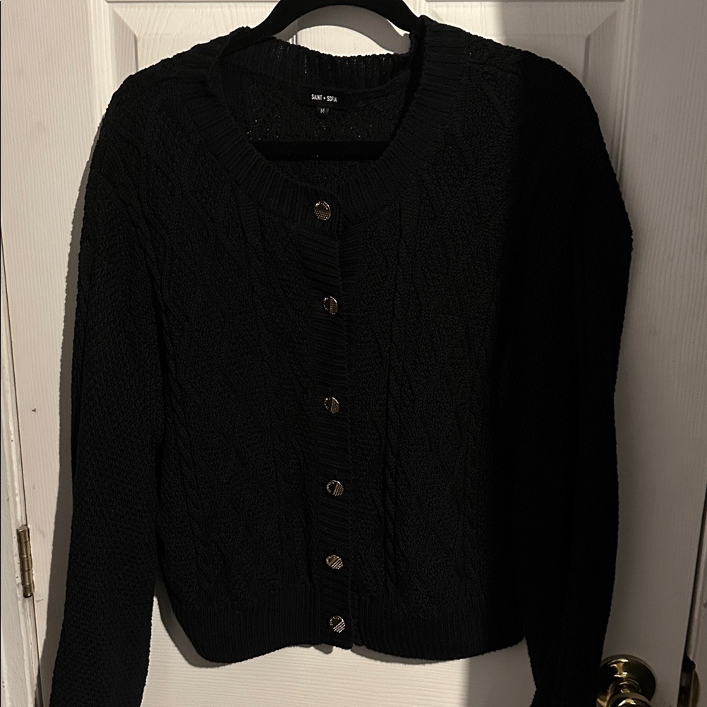 Saint + Sofia Bronte Cable Knit Cardigan - image 4